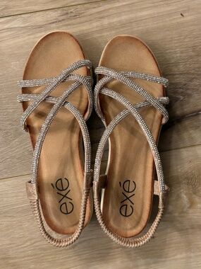Gold EXE sandals new without tags. Italian size 39. Equivalent t to 9/9.5.